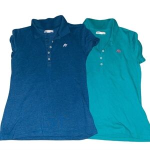 Set of 2 Aeropostale Slim Fit Short Sleeve Polo Shirts Size L